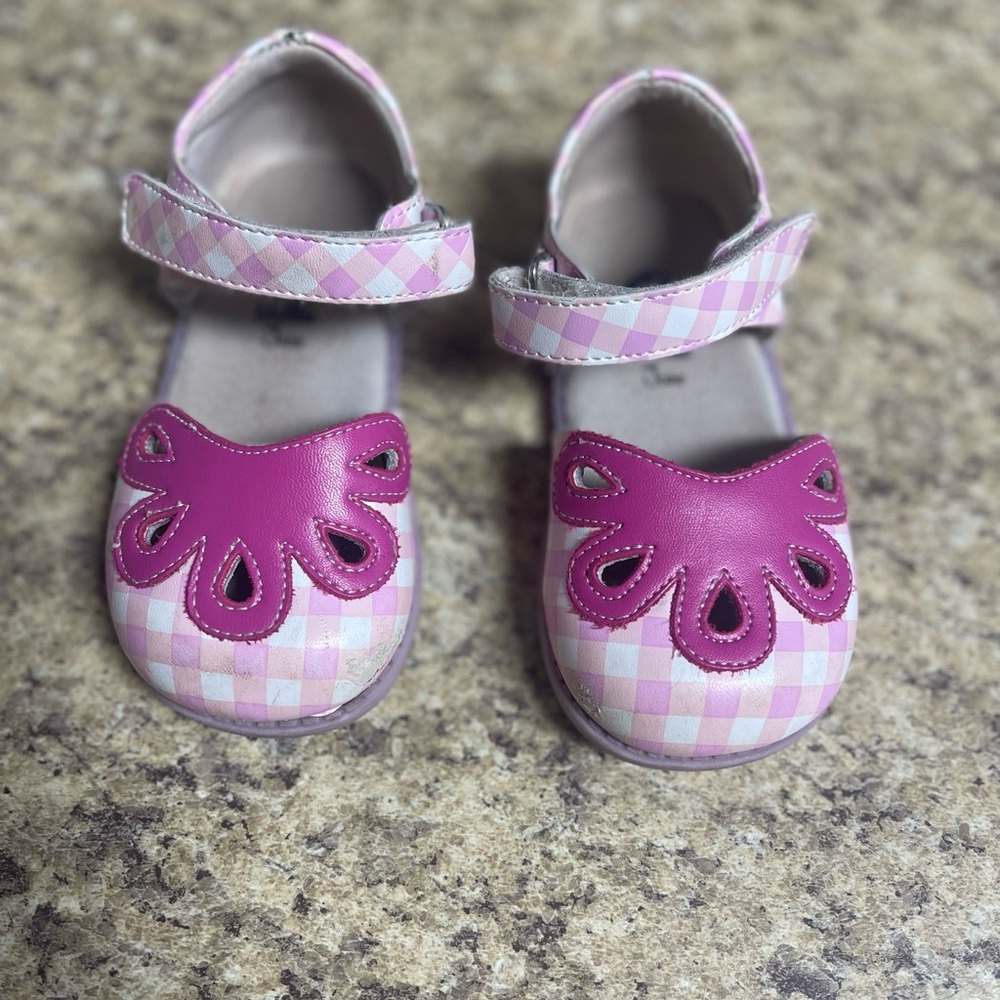Livie & Luca Pink and White Checkered Dress Shoes